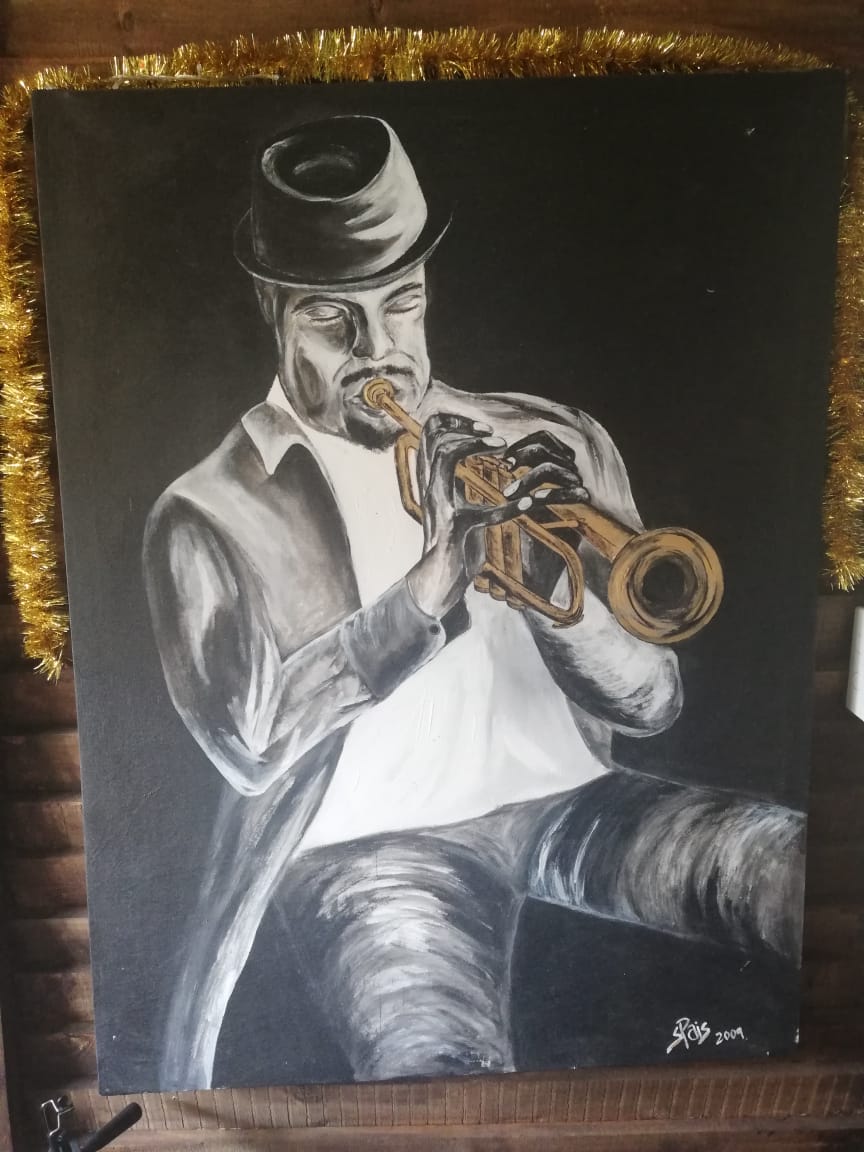Sax man painting